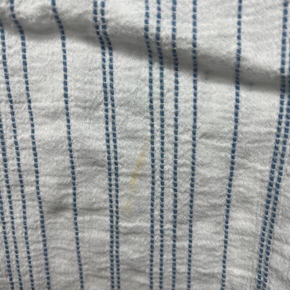 Dip Women's V-Neck 3/4 Sleeve Striped Blue & White Women's Boho Top Size Medium - Picture 4 of 11